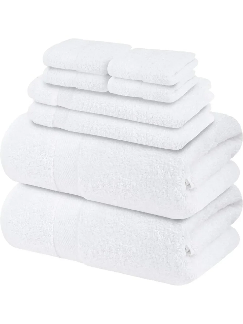 Luxurious 100% Cotton 8-Piece Bath Towel Set - Soft, Absorbent, Quick-Dry Towels